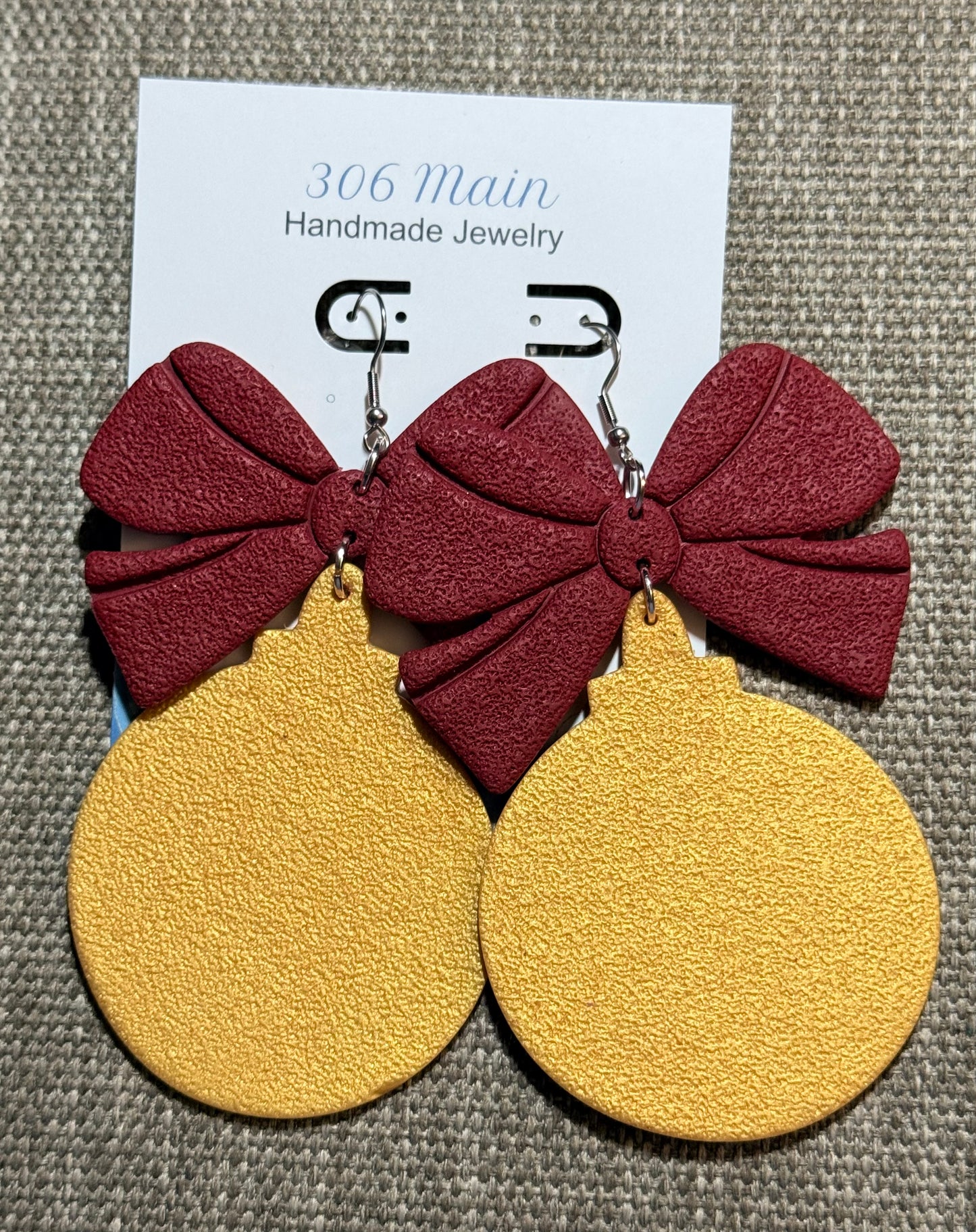 Ornament Earrings - Burgundy & Gold